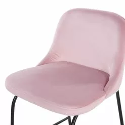 Beliani Conjunto De 2 Sillas De Bar De Terciopelo Rosa/negro NEKOMA -Sillas Ventas undef src sa picid 767716 type whitesh image scaled