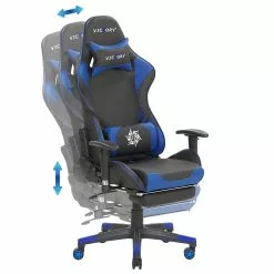 Beliani Silla De Oficina De Piel Sintética Negro/azul VICTORY -Sillas Ventas undef src sa picid 767730 type whitesh image scaled