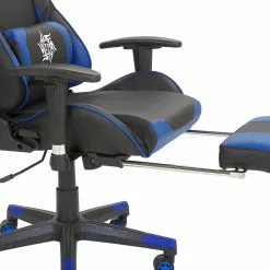 Beliani Silla De Oficina De Piel Sintética Negro/azul VICTORY -Sillas Ventas undef src sa picid 767736 type whitesh image scaled