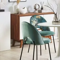 Beliani Conjunto De 2 Sillas De Comedor De Terciopelo Verde Menta/negro COVELO -Sillas Ventas undef src sa picid 767776 type whitesh image