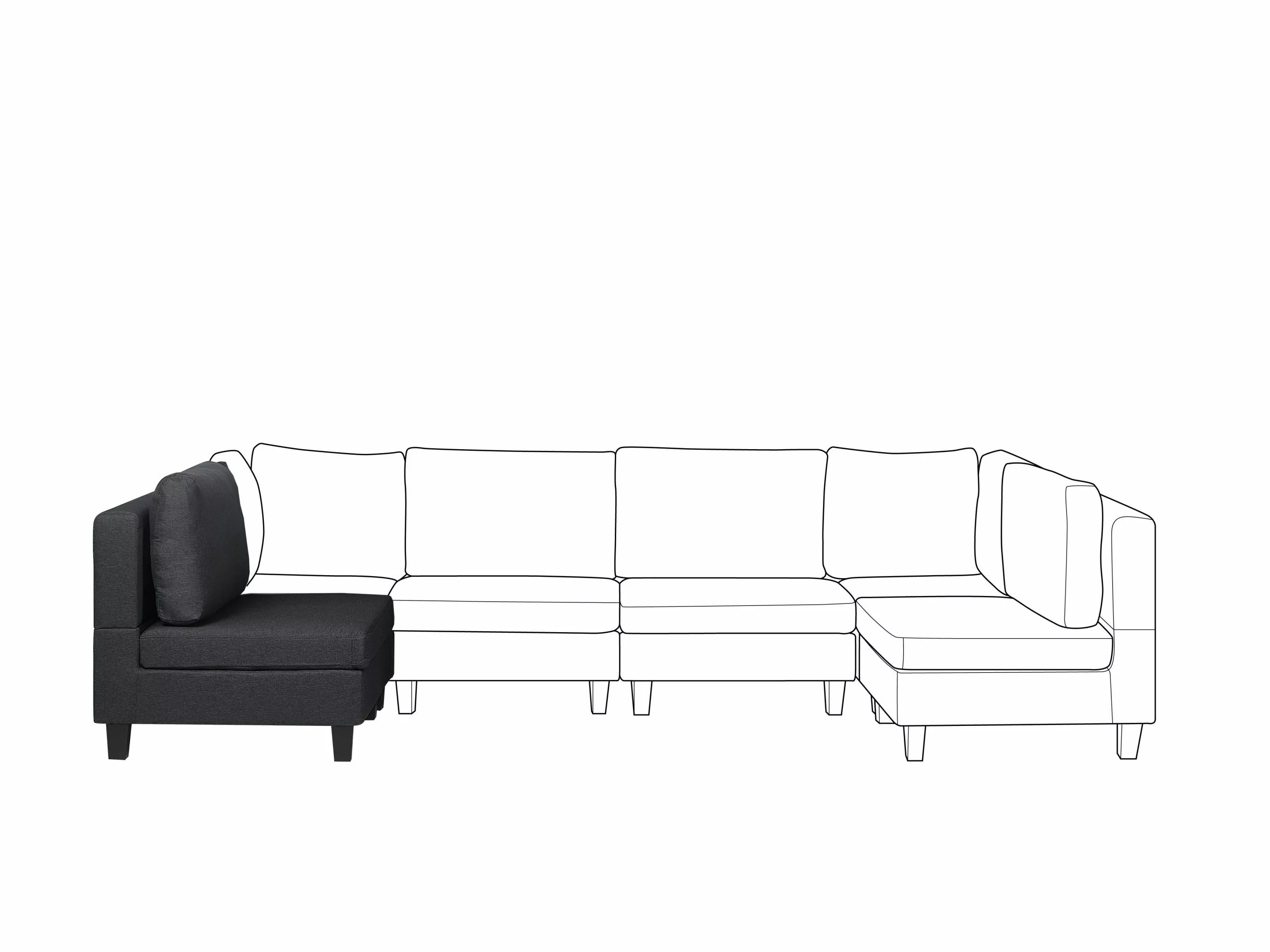 Beliani Sillón Modular Tapizado Gris Oscuro FEVIK - Imagen 3