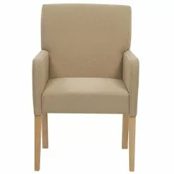 Beliani Silla De Comedor De Poliéster Beige/marrón ROCKEFELLER -Sillas Ventas undef src sa picid 770814 type whitesh image scaled