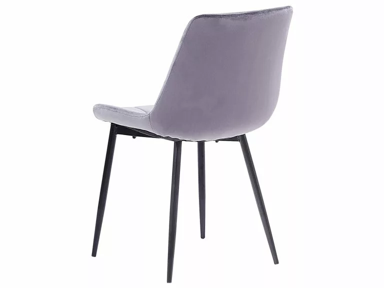 Beliani Conjunto De 2 Sillas De Comedor De Terciopelo Gris/negro MELROSE - Imagen 6