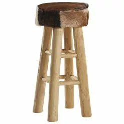 Beliani Taburete De Bar De Piel Marrón WALTON -Sillas Ventas undef src sa picid 773090 type whitesh image scaled