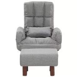 Beliani Sillón Reclinable Gris Con Reposapiés OLAND -Sillas Ventas undef src sa picid 773993 type whitesh image scaled