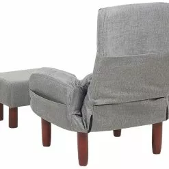 Beliani Sillón Reclinable Gris Con Reposapiés OLAND -Sillas Ventas undef src sa picid 774007 type whitesh image scaled