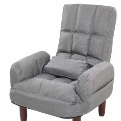 Beliani Sillón Reclinable Gris Con Reposapiés OLAND -Sillas Ventas undef src sa picid 774008 type whitesh image scaled