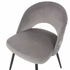 Beliani Conjunto De 2 Sillas De Comedor De Terciopelo Gris Claro/negro VIVIAN -Sillas Ventas undef src sa picid 774147 type whitesh image scaled