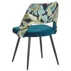 Beliani Conjunto De 2 Sillas De Comedor De Terciopelo Azul Turquesa/negro/verde ANSLEY -Sillas Ventas undef src sa picid 774197 type whitesh image scaled