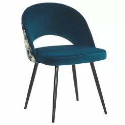 Beliani Conjunto De 2 Sillas De Comedor De Terciopelo Azul Turquesa/verde/negro VIVIAN -Sillas Ventas undef src sa picid 774214 type whitesh image scaled