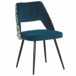 Beliani Conjunto De 2 Sillas De Comedor De Terciopelo Azul Turquesa/negro/verde ANSLEY -Sillas Ventas undef src sa picid 774216 type whitesh image scaled