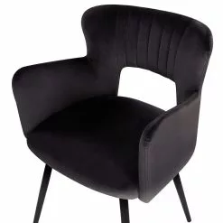 Beliani Silla De Comedor De Terciopelo Negro SANILAC -Sillas Ventas undef src sa picid 774243 type whitesh image scaled