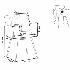 Beliani Silla De Comedor De Terciopelo Negro SANILAC -Sillas Ventas undef src sa picid 774244 type whitesh image scaled