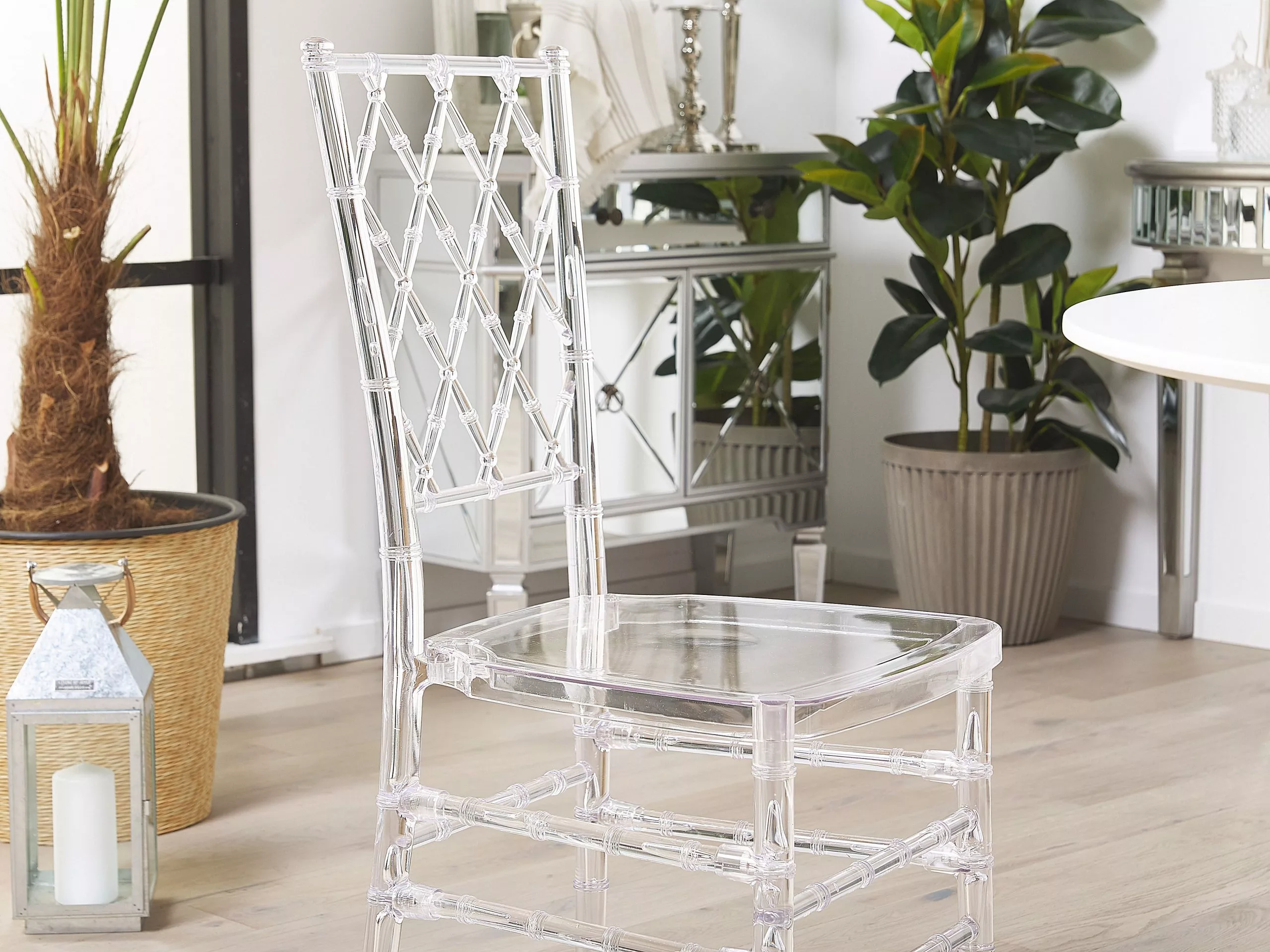 Beliani Conjunto De 2 Sillas De Comedor Transparentes CLARION - Imagen 3