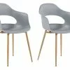 Beliani Conjunto De 2 Sillas De Comedor Gris Claro/madera Clara UTICA
