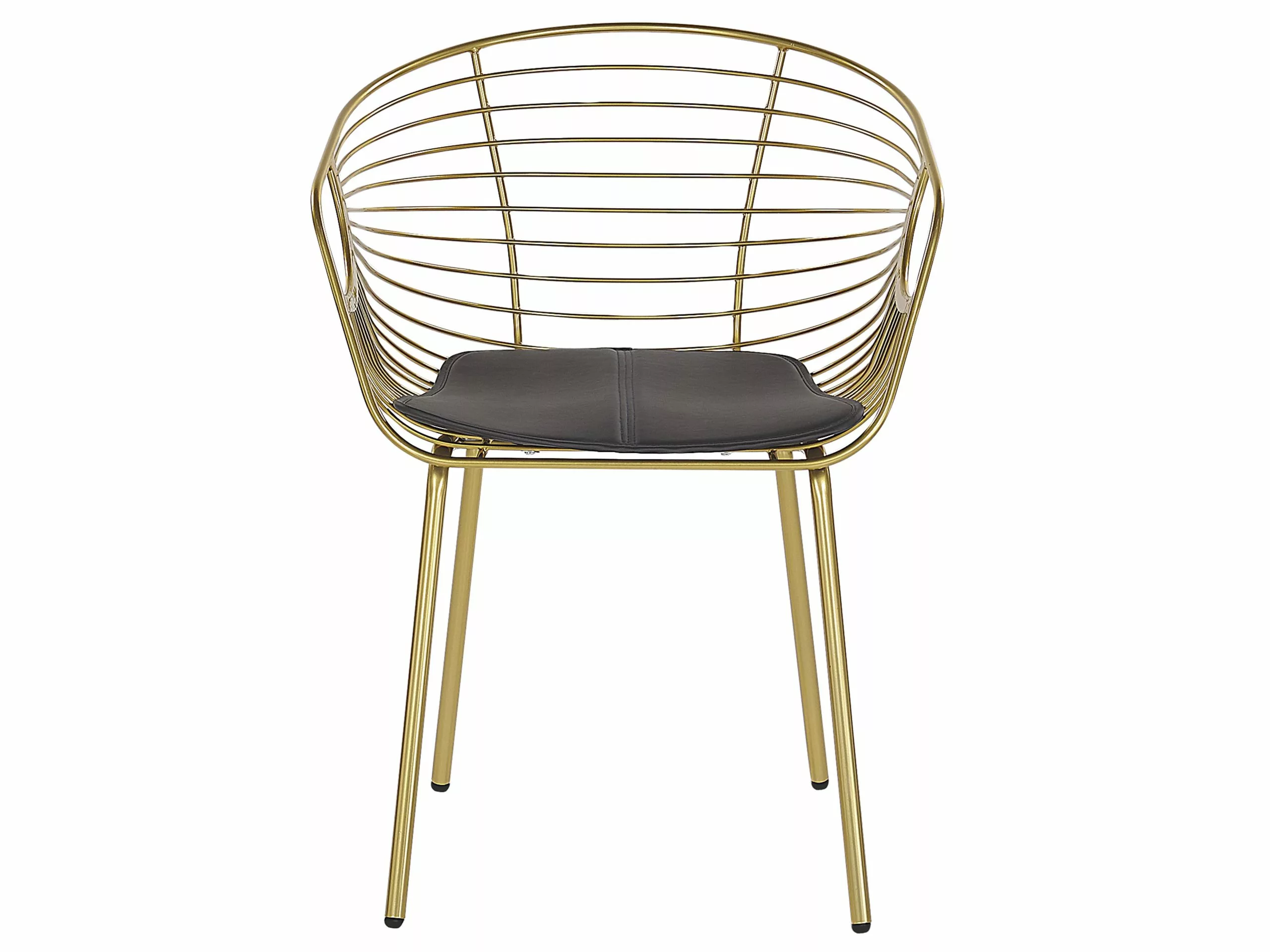 Beliani Conjunto De 2 Sillas De Metal Dorado/negro HOBACK - Imagen 4