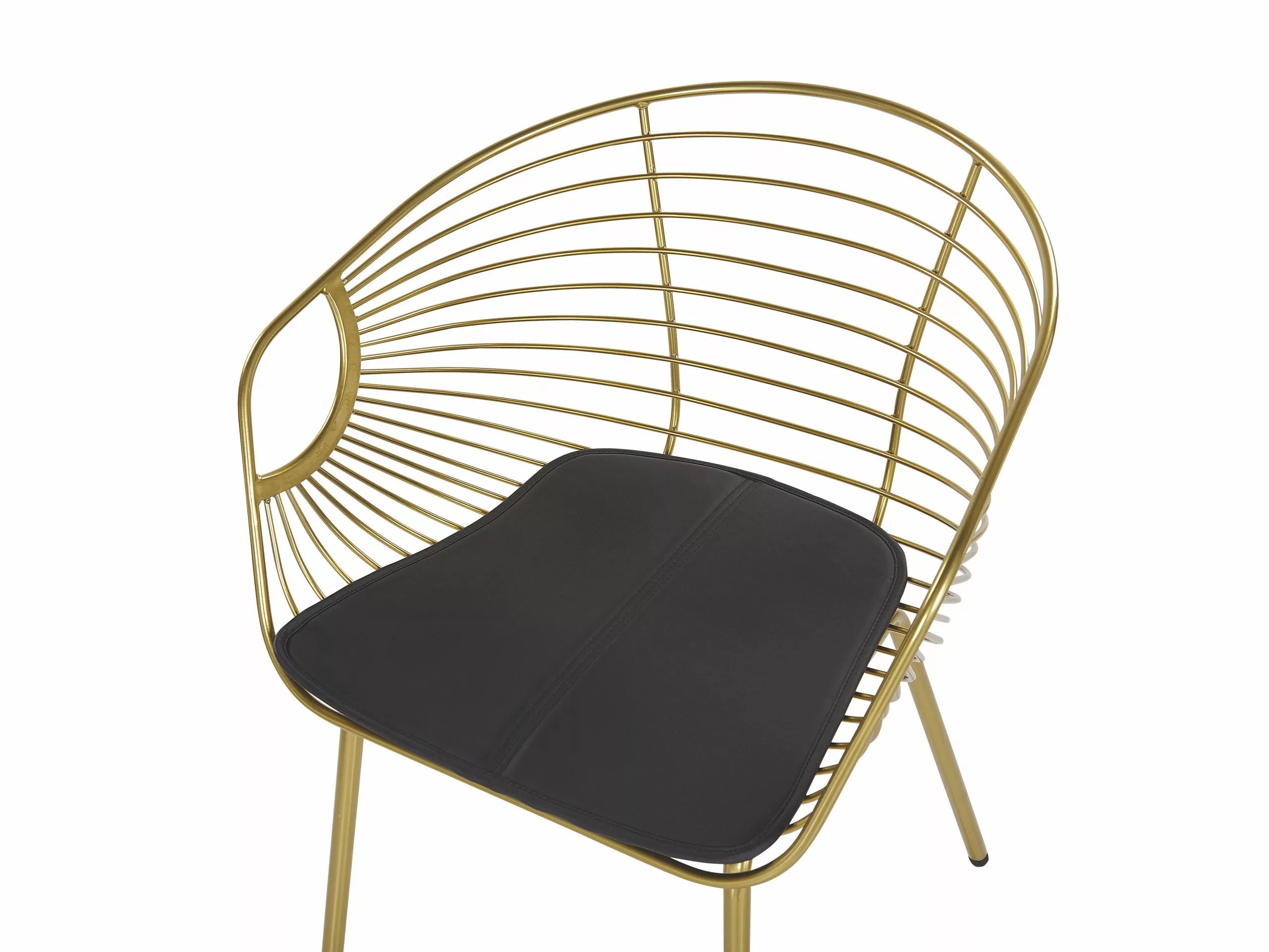 Beliani Conjunto De 2 Sillas De Metal Dorado/negro HOBACK - Imagen 6