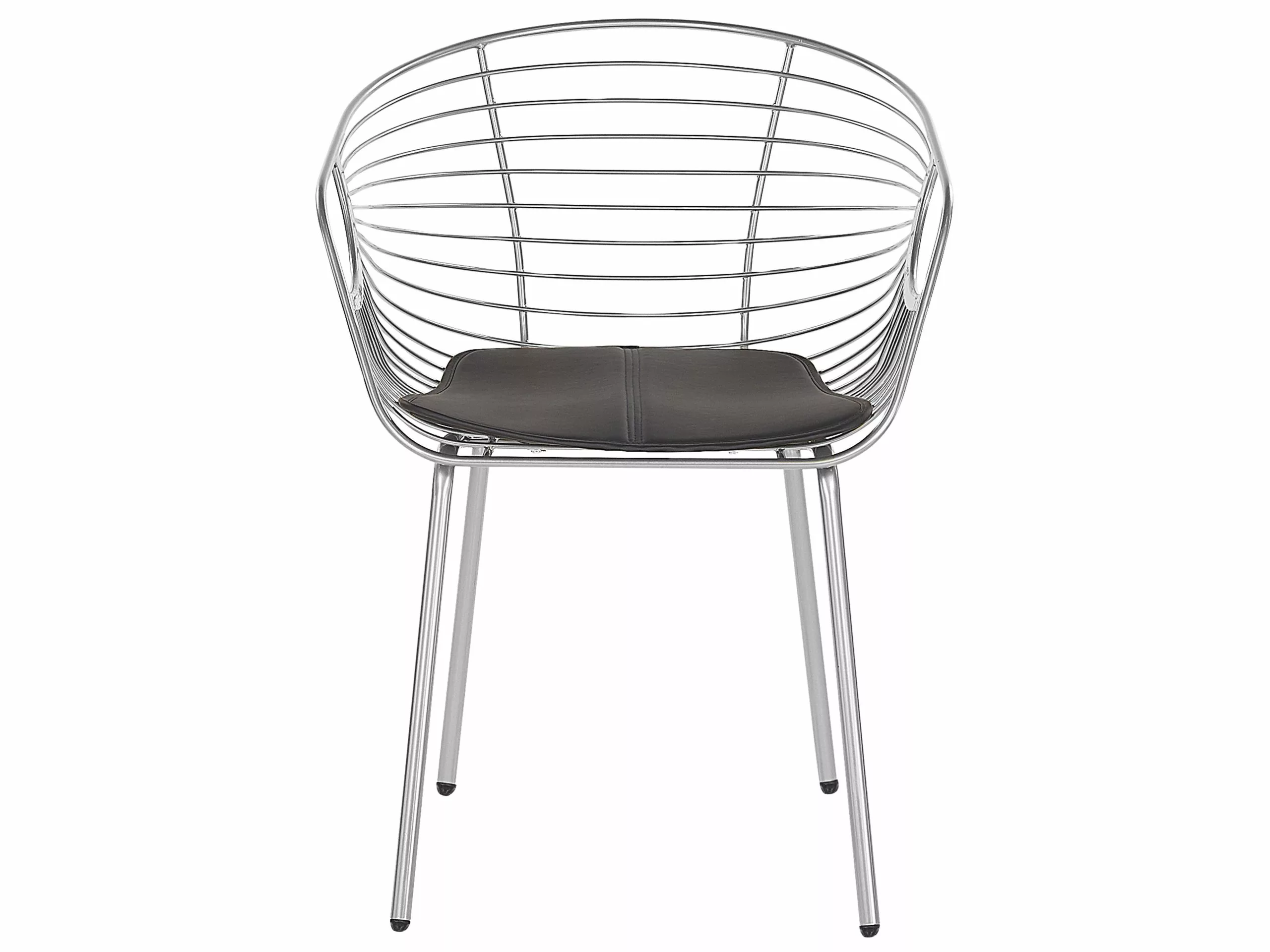 Beliani Conjunto De 2 Sillas De Metal Plateado/negro HOBACK - Imagen 3