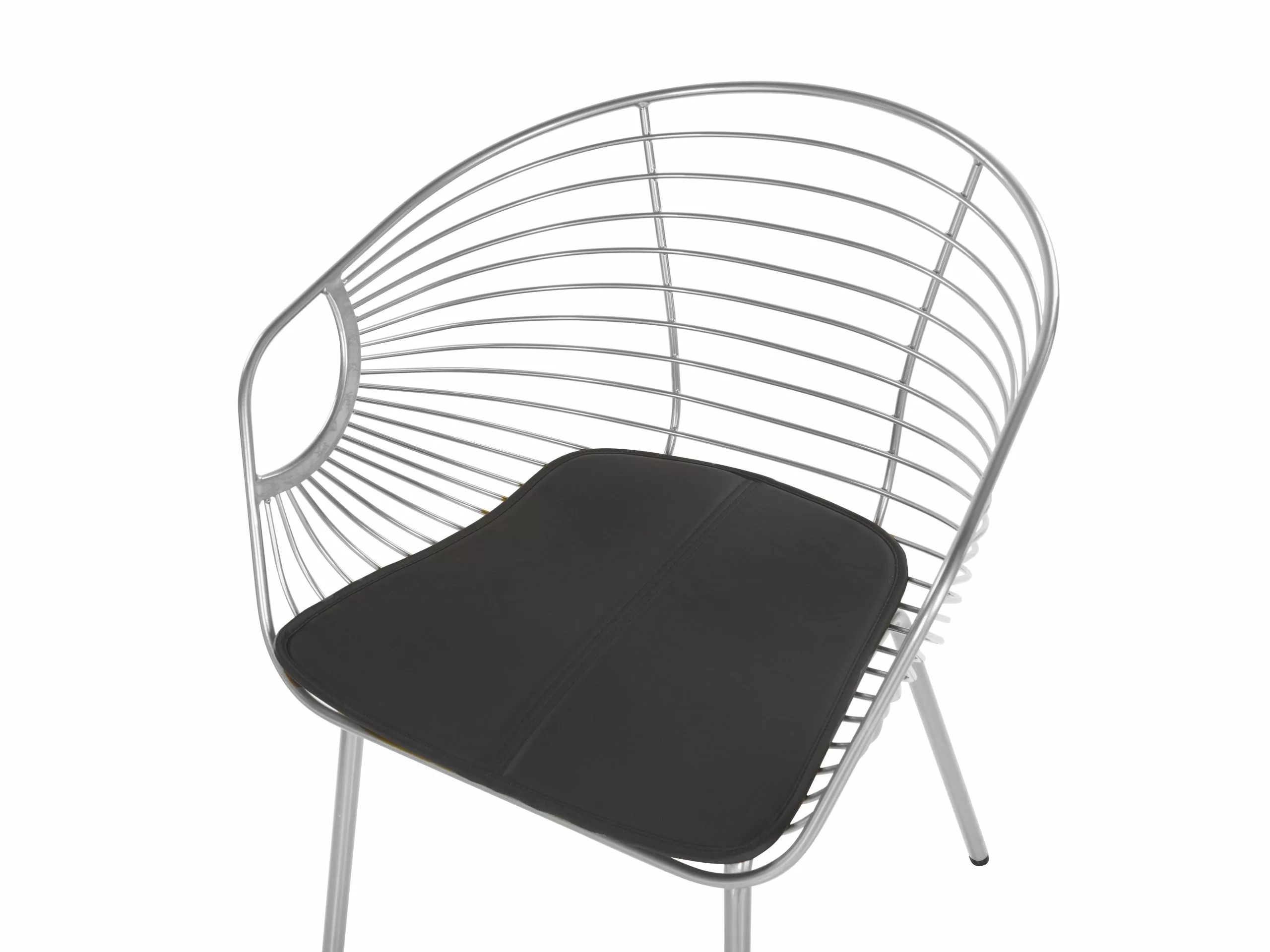 Beliani Conjunto De 2 Sillas De Metal Plateado/negro HOBACK - Imagen 5