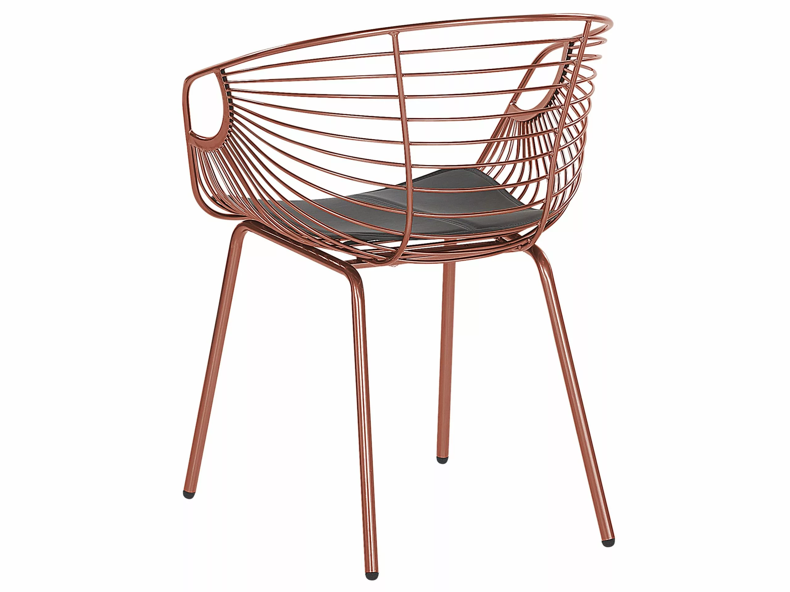 Beliani Conjunto De 2 Sillas De Metal Cobrizo/negro HOBACK - Imagen 4