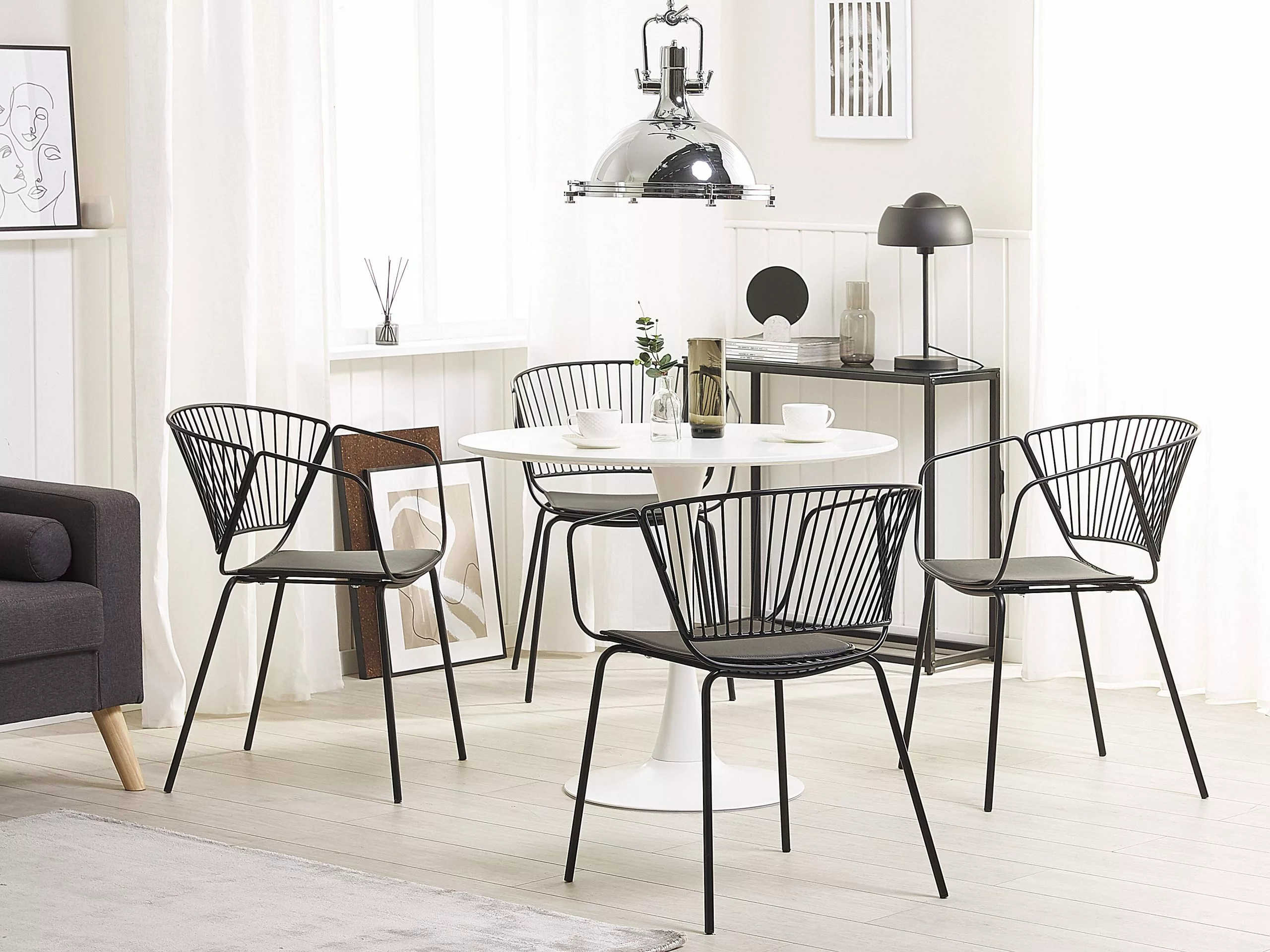 Beliani Conjunto De 2 Sillas De Metal Negro RIGBY - Imagen 2