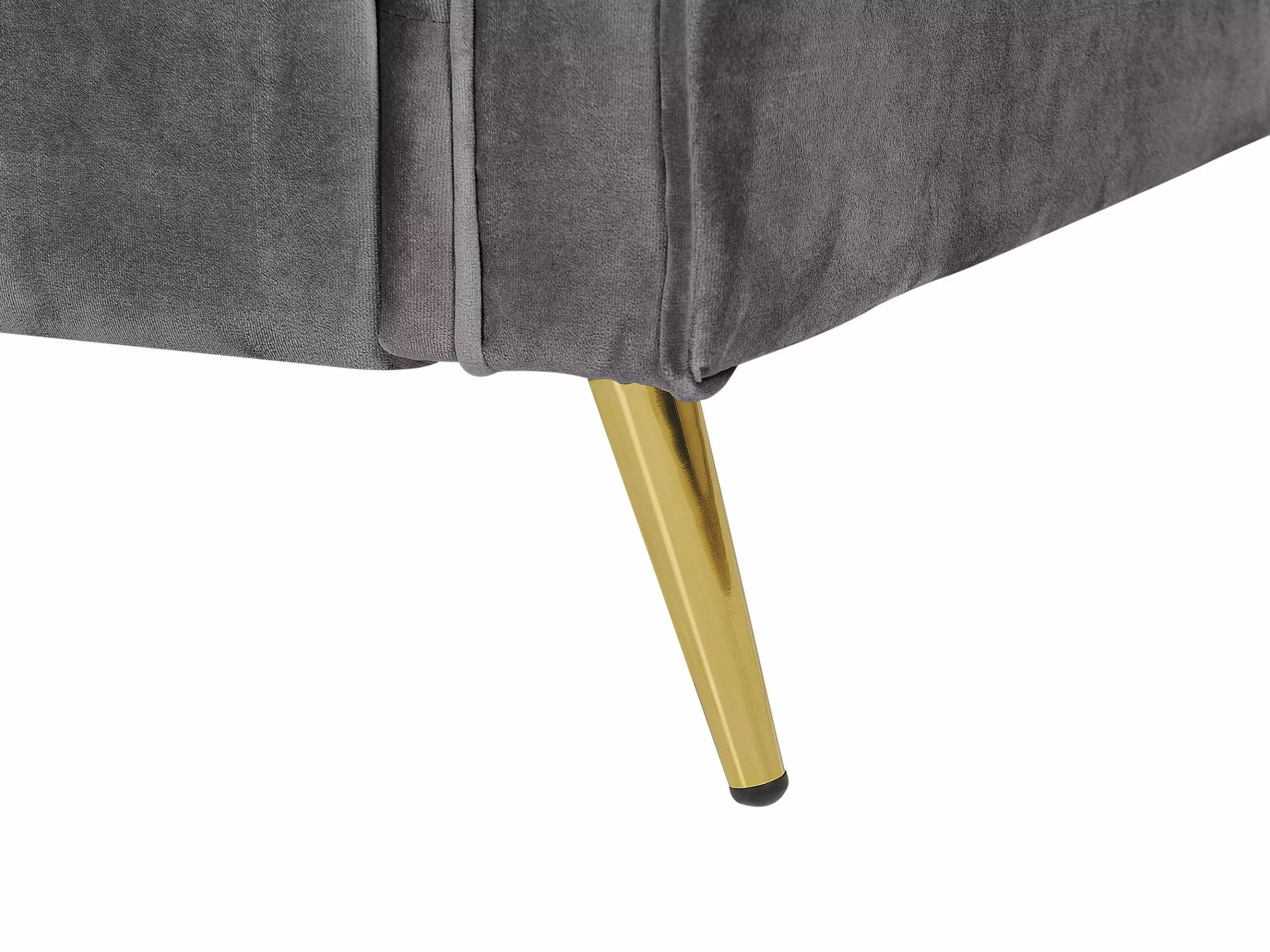 Beliani Sillón De Terciopelo Gris Oscuro/dorado VIETAS - Imagen 8