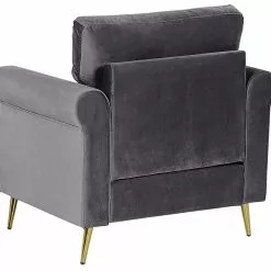 Beliani Sillón De Terciopelo Gris Oscuro/dorado VIETAS -Sillas Ventas undef src sa picid 775584 type whitesh image scaled