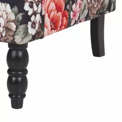 Beliani Sillón Con Reposapiés Negro Con Flores SANDSET -Sillas Ventas undef src sa picid 776314 type whitesh image scaled