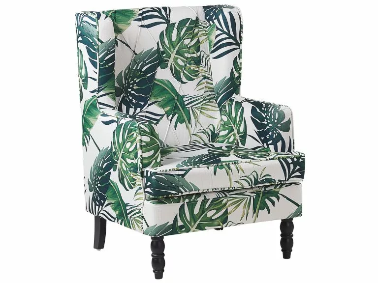 Beliani Sillón Con Reposapiés Con Hojas Verde SANDSET - Imagen 3