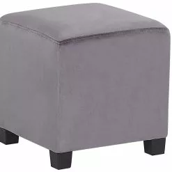 Beliani Sillón De Terciopelo Gris Con Reposapiés SANDSET -Sillas Ventas undef src sa picid 776391 type whitesh image scaled