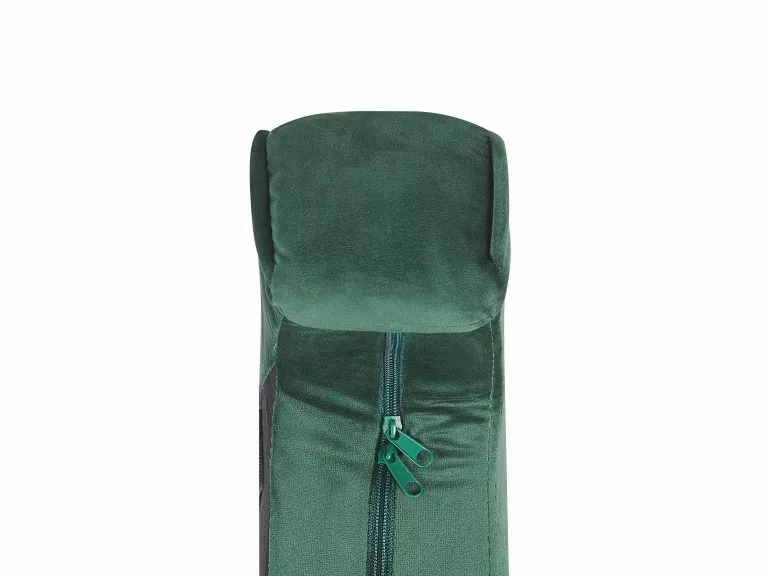 Beliani Sillón De Terciopelo Verde Con Reposapiés SANDSET - Imagen 9