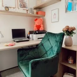 Beliani Sillón De Terciopelo Verde VAKSALA -Sillas Ventas undef src sa picid 777384 type whitesh image scaled