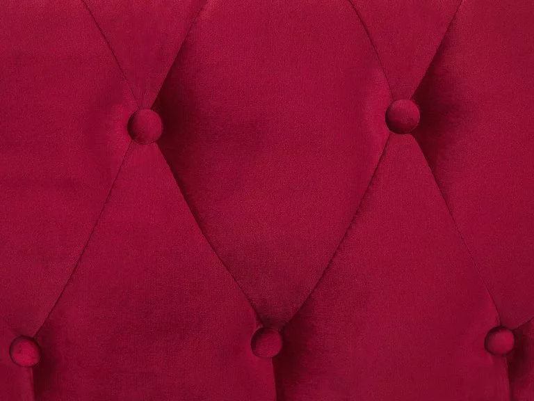 Beliani Sillón De Terciopelo Rojo Oscuro CHESTERFIELD - Imagen 8