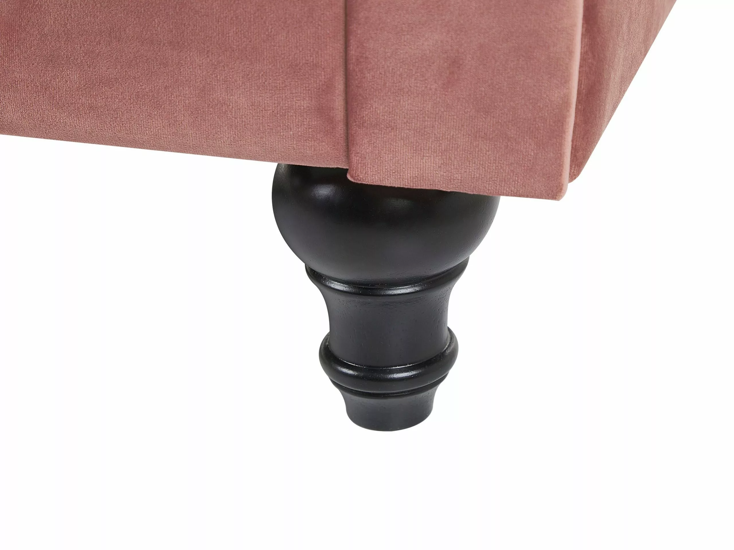 Beliani Sillón De Terciopelo Rosa CHESTERFIELD - Imagen 7