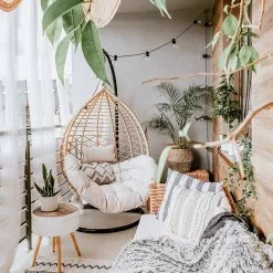 Beliani Silla Colgante Con Soporte De Ratán Beige/natural/negro ARSITA 14 Beliani Silla Colgante Con Soporte De Ratán Beige/natural/negro ARSITA -Sillas Ventas undef src sa picid 779500 type whitesh image