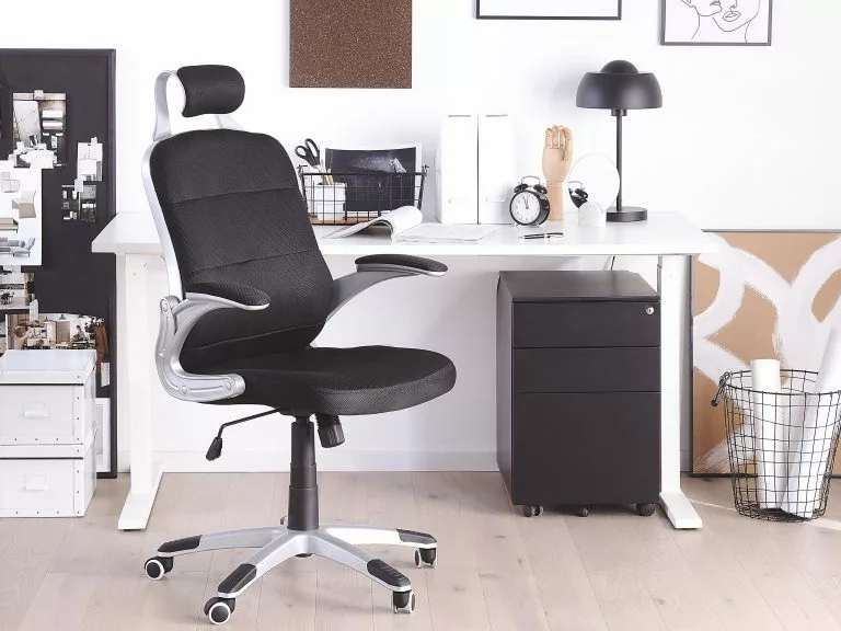 Beliani Silla De Oficina Reclinable De Malla Negro/plateado PREMIER - Imagen 2