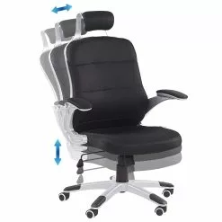 Beliani Silla De Oficina Reclinable De Malla Negro/plateado PREMIER -Sillas Ventas undef src sa picid 780602 type whitesh image scaled