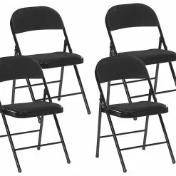 Beliani Conjunto De 4 Sillas De Malla Negra SPARKS