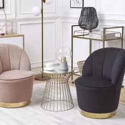 Beliani Sillón De Terciopelo Negro ALBY -Sillas Ventas undef src sa picid 780876 type color image scaled