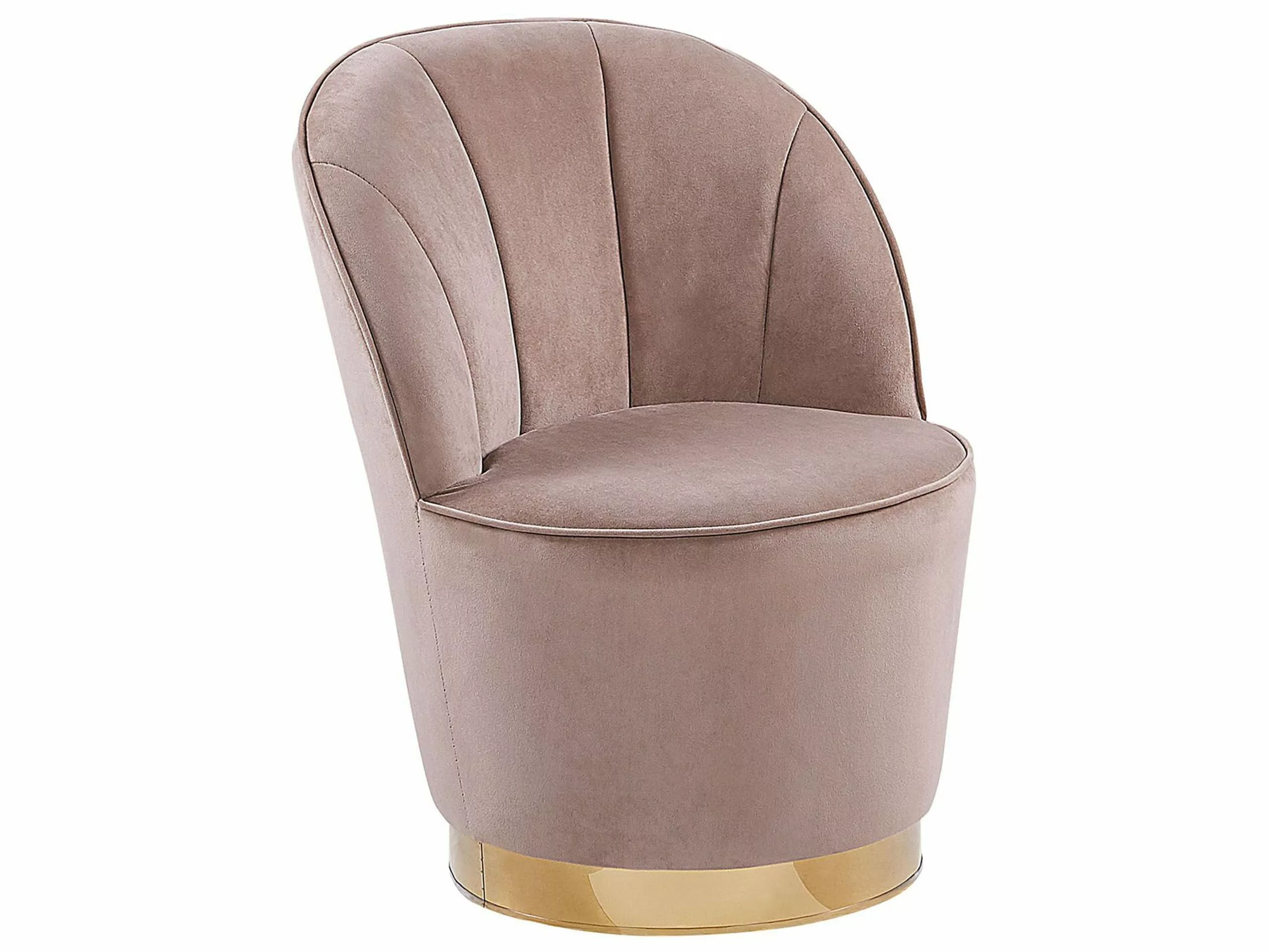 Beliani Sillón De Terciopelo Beige ALBY 3 Beliani Sillón De Terciopelo Beige ALBY