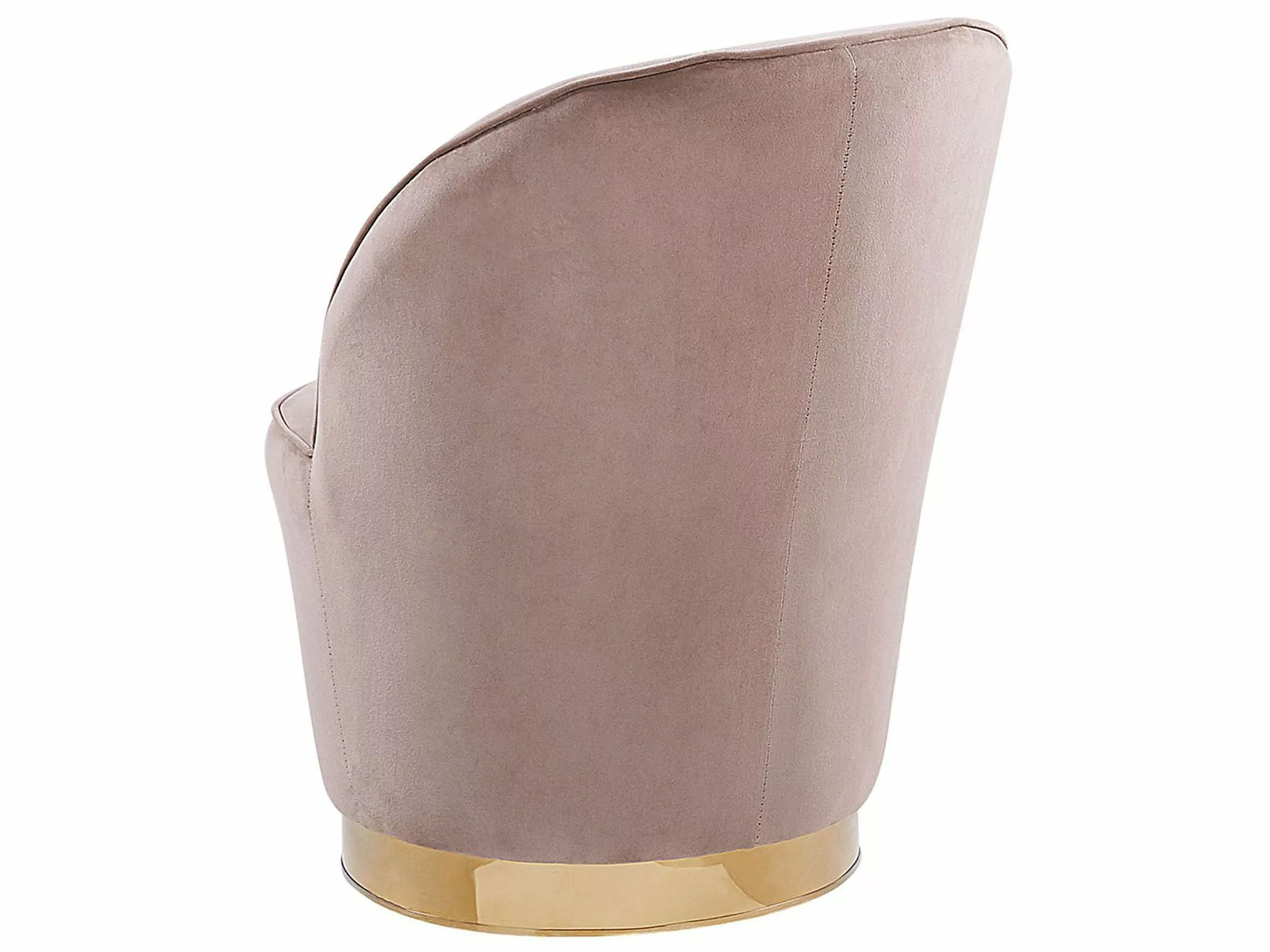 Beliani Sillón De Terciopelo Beige ALBY 8 Beliani Sillón De Terciopelo Beige ALBY - Imagen 6
