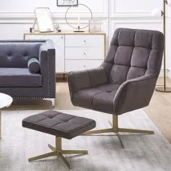 Beliani Sillón De Terciopelo Gris Pardo Con Reposapiés MOLLE 11 Beliani Sillón De Terciopelo Gris Pardo Con Reposapiés MOLLE -Sillas Ventas undef src sa picid 780894 type color image scaled