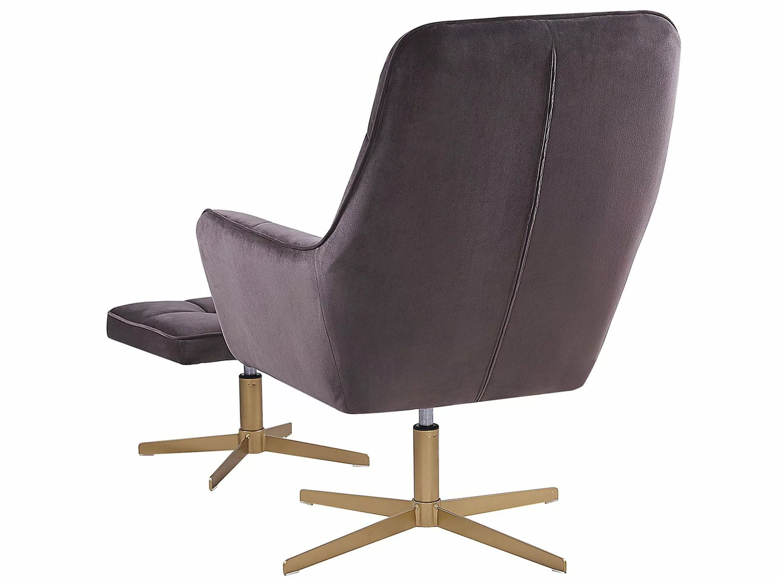 Beliani Sillón De Terciopelo Gris Pardo Con Reposapiés MOLLE 6 Beliani Sillón De Terciopelo Gris Pardo Con Reposapiés MOLLE - Imagen 4