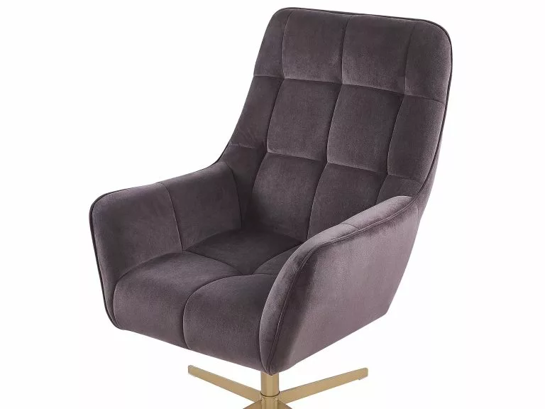 Beliani Sillón De Terciopelo Gris Pardo Con Reposapiés MOLLE 7 Beliani Sillón De Terciopelo Gris Pardo Con Reposapiés MOLLE - Imagen 5