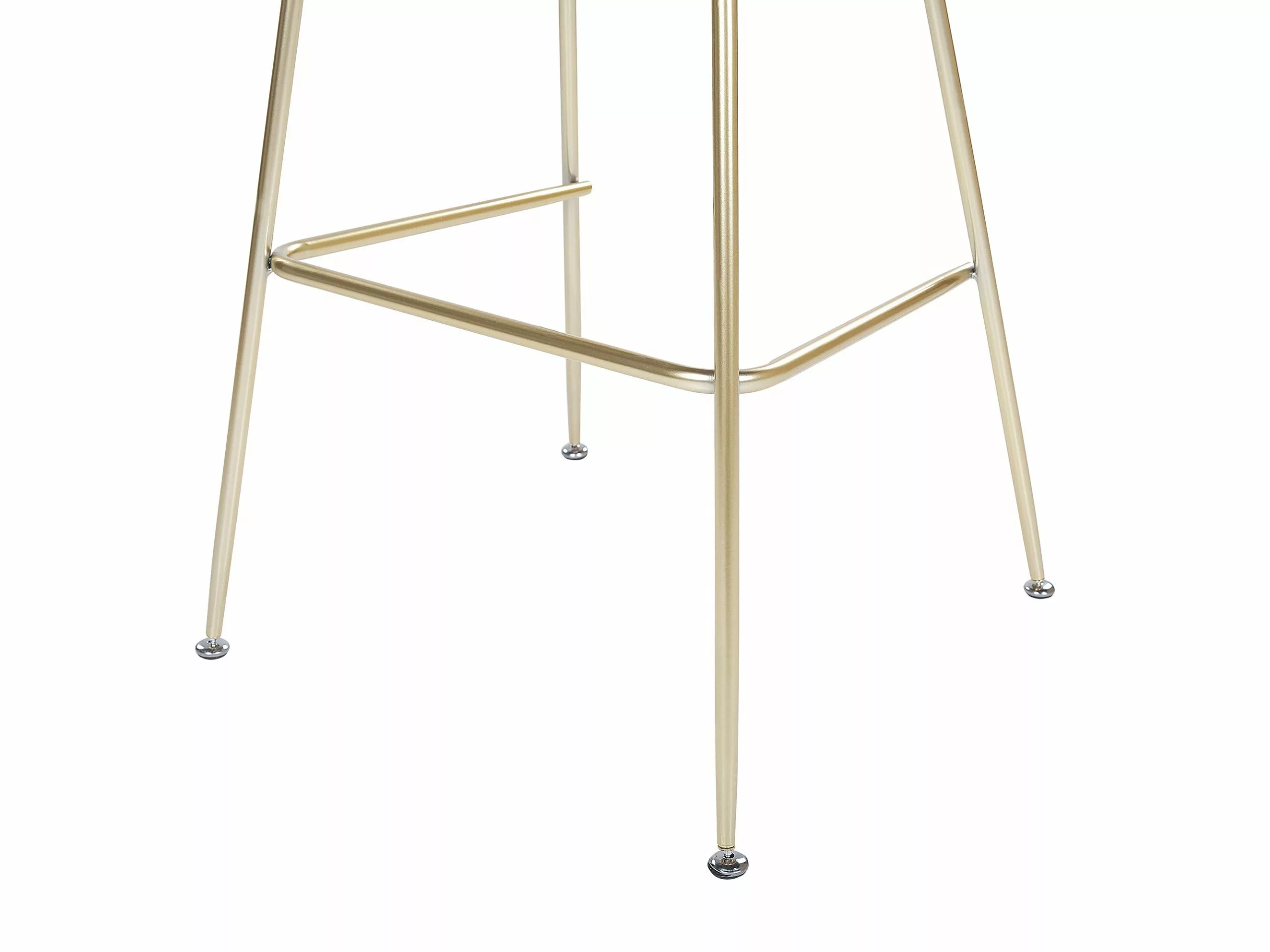 Beliani Conjunto De 2 Sillas De Bar De Terciopelo Gris Claro/dorado ARCOLA 9 Beliani Conjunto De 2 Sillas De Bar De Terciopelo Gris Claro/dorado ARCOLA - Imagen 7