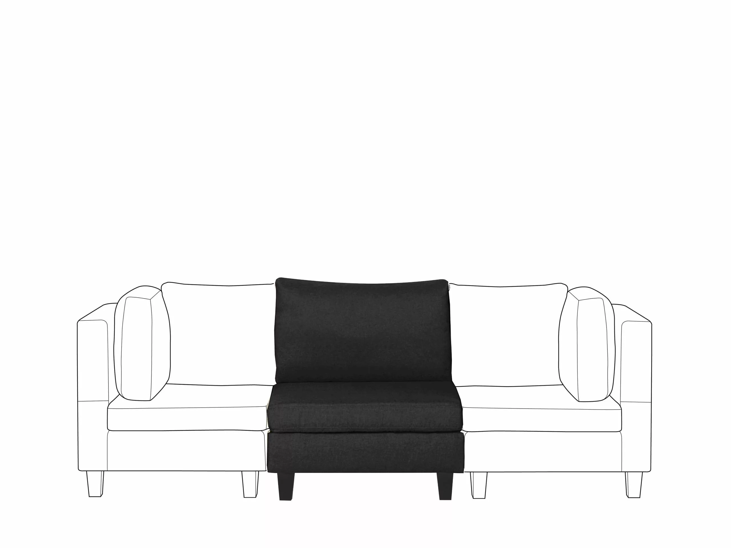 Beliani Sillón Modular Tapizado Negro FEVIK - Imagen 2
