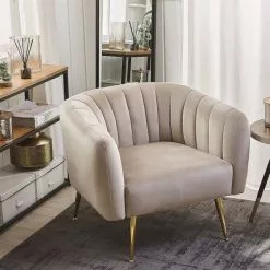 Beliani Sillón De Terciopelo Gris Pardo/dorado LACONIA 13 Beliani Sillón De Terciopelo Gris Pardo/dorado LACONIA -Sillas Ventas undef src sa picid 781728 type color image scaled