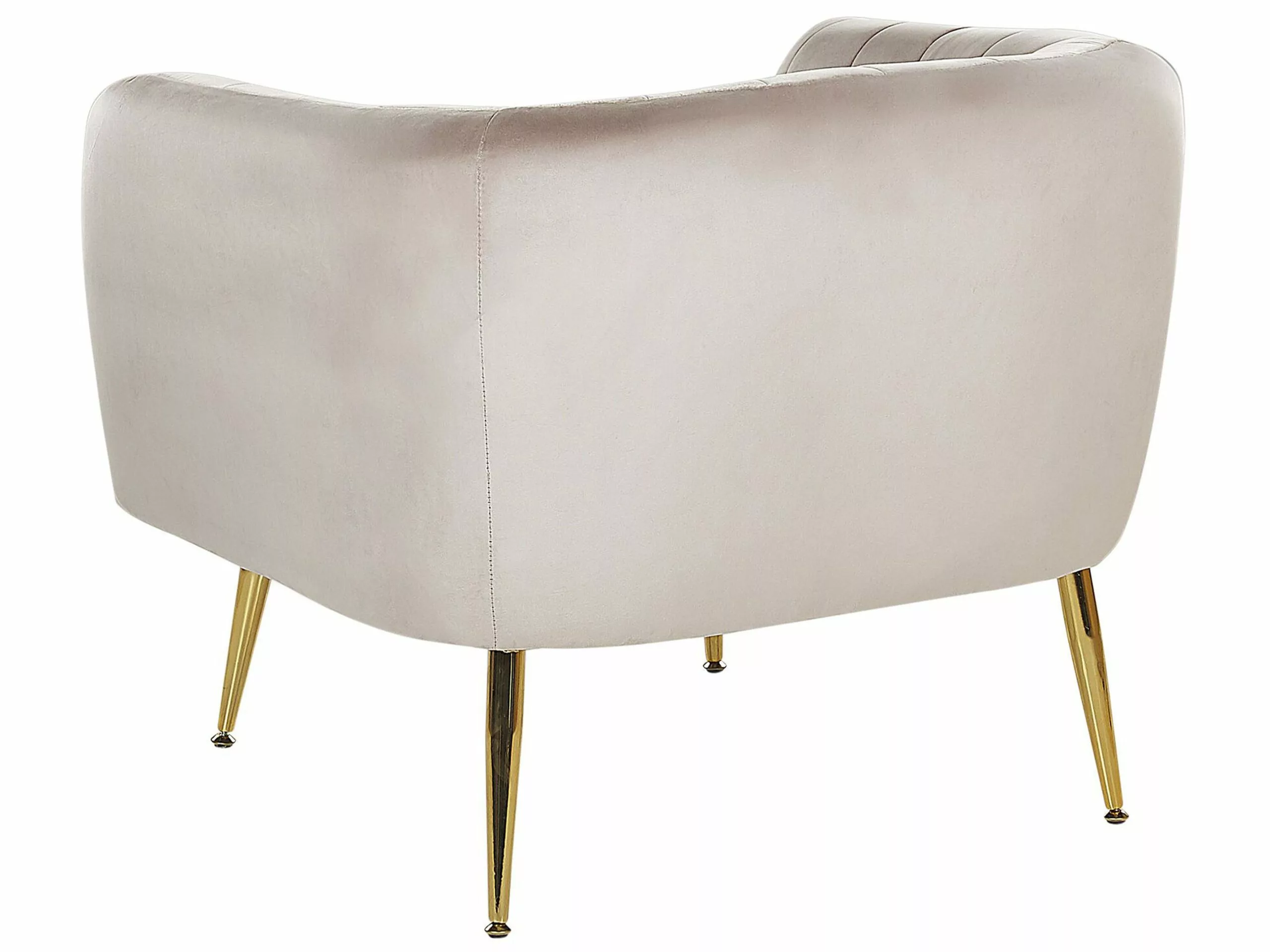 Beliani Sillón De Terciopelo Gris Pardo/dorado LACONIA 8 Beliani Sillón De Terciopelo Gris Pardo/dorado LACONIA - Imagen 6