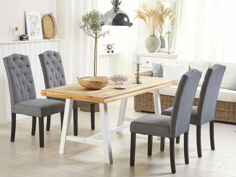 Beliani Conjunto De 2 Sillas De Comedor De Poliéster Gris/negro SHIRLEY - Imagen 2