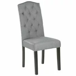 Beliani Conjunto De 2 Sillas De Comedor De Poliéster Gris/negro SHIRLEY -Sillas Ventas undef src sa picid 781768 type whitesh image scaled